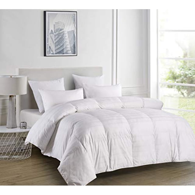 Blue Ridge Home Fashions 600 Thread Count Windowpane Duraloft Down Alternative Comforter, Twin, White