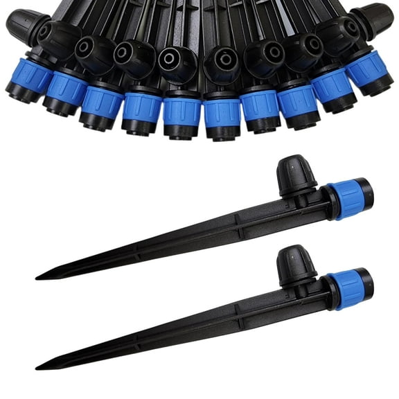 50 Pack Drip Irrigation Emitters Adjustable 360 Degree Drip Emitters on 5" with Stake for 1/4" Drip Irrigation Tubing Irrigation Drippers Ideal for (4-7mm) Garden Home Watering System (Sprayer)