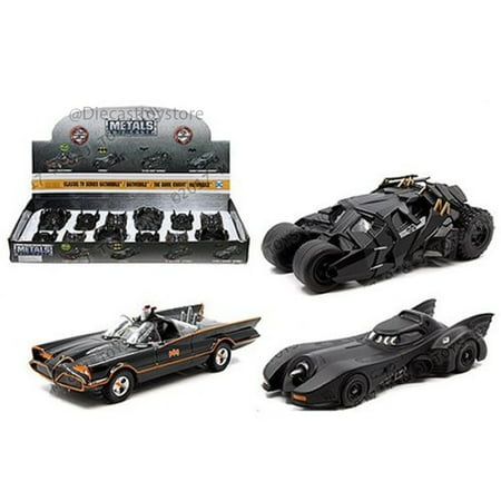 Java Metal Cover - JADA 1:32 DISPLAY - METALS - BATMOBILE ASSORTMENT DP4 DIECAST 3PCS 98266-DP4 NO RETAIL BOX