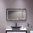 thumbnail image 1 of 40"X 24" Square Built-In Light Strip Touch LED Bathroom Mirror Silver, 1 of 11