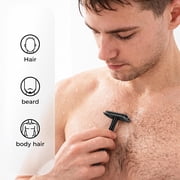 ZOMCHI Safety Razor for Men&Women with 5 Double Edge Safety Razor Blades, One Blade Safety Razor, Metal Razor Zero Waste – Black