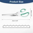 thumbnail image 2 of Uxcell Sewing Scissors Stainless Steel Serrated Craft Shears White Green, 2 of 6
