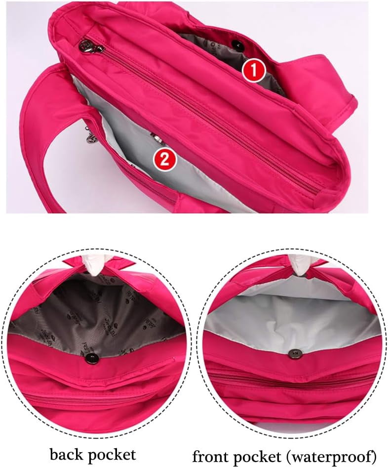 Nylon Lightweight Handbag for Women Waterproof Tote Shoulder Purses Bag