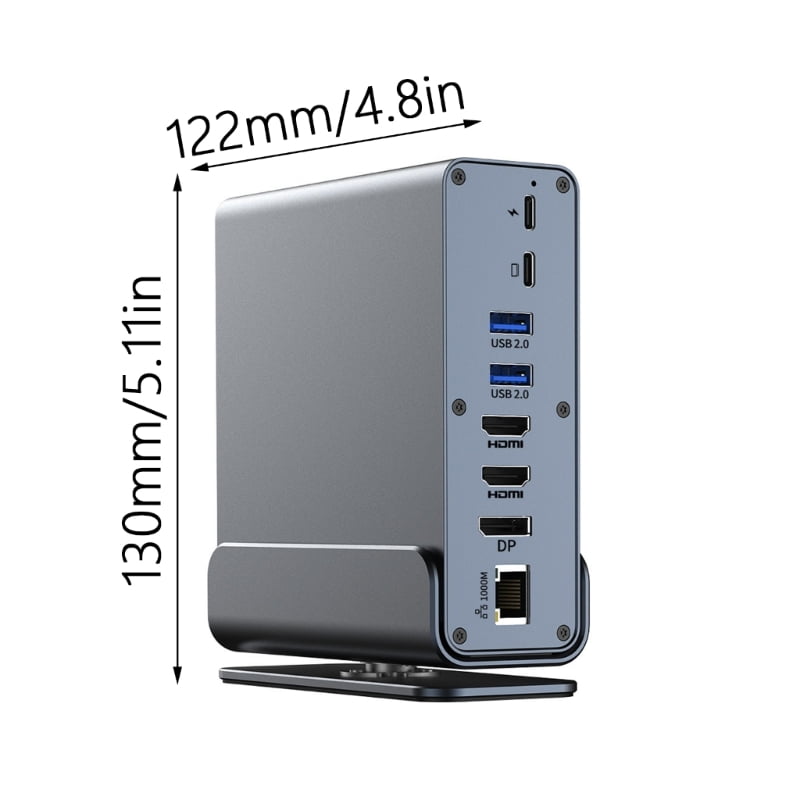 Zecic Power Workflow USB C Dock Hubs with Video Output Gigabit Ethernet Port 1000mbps