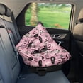thumbnail image 7 of Renewold Stretchy Baby Car Seat Covers Carseat Canopy Baby Breastfeeding Stroller High Chair Shopping Cart Cover for Girls Boys Halloween Decor, Black Cat Pumpkin Bat Skull Pink, 7 of 7