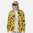 thumbnail image 4 of Balery Bees and Sunflowers Men's Women's UPF 50+ Sun Protection Lightweight Hoodie Performance Long Sleeve Shirt for Fishing Running-Medium, 4 of 9