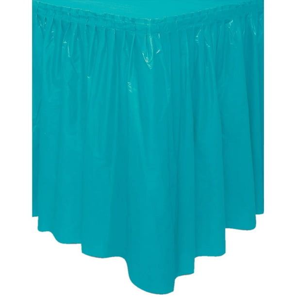 Plastic Table Skirt, 14 ft, Teal, 1ct