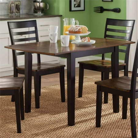 Bowery Hill Drop Leaf Dining Table In Black And Cherry Bowery Hill Drop Leaf Dining Table In Black And Cherry