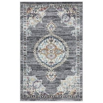 Concord Global Trading 72765 3 x 7 ft. Vintage Oushak Medallion Rectangle Area Rug, Gray