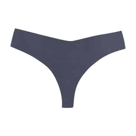 

Knosfe Solid Color Thong for Women Low Rise Underwear Seamless T-Back Sexy Panties L