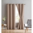 thumbnail image 2 of WARM HOME DESIGNS 1 Pair (2 Panels) of Brown Taupe Color Blackout Bedroom Curtains with Grommets. Each of 2 Insulated Thermal Window Drapes is 38" X 84" in Size and Includes a Matching Tie-Back., 2 of 5