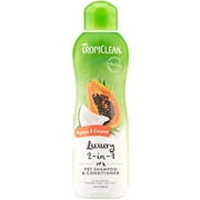 Tropiclean Papaya and Coconut Luxury 2-in-1 Pet Shampoo and conditioner, 20oz