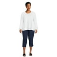 thumbnail image 5 of JMS Just My Size by Hanes Women's Plus Snap Hem Pull On Cropped Pants, 23" Inseam, Sizes 0X-4X, 5 of 6