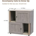 thumbnail image 2 of Double Cat Litter Box Enclosure Furniture with 2 Scratching Posts & Mats, 2-in-1 Hidden Cabinet for 2 Cats, Large Dual Litter Box Cabinet Odor Control with Storage Grey, 2 of 7