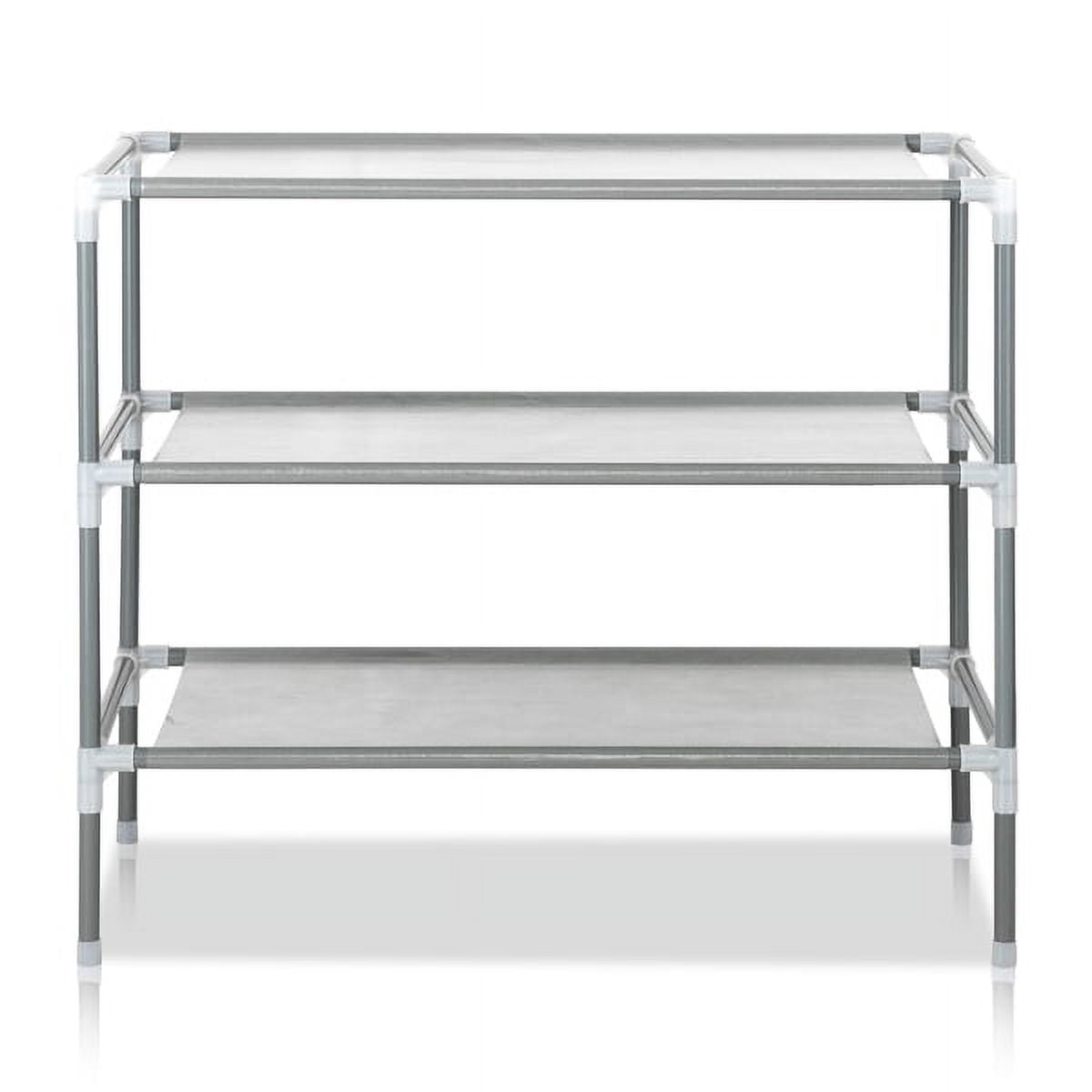 Gray 3-Tier Non-Woven Fabric Shoe Rack - Simple Assembly, Space-Saving Storage Organizer for Bedroom, Entryway & Closet