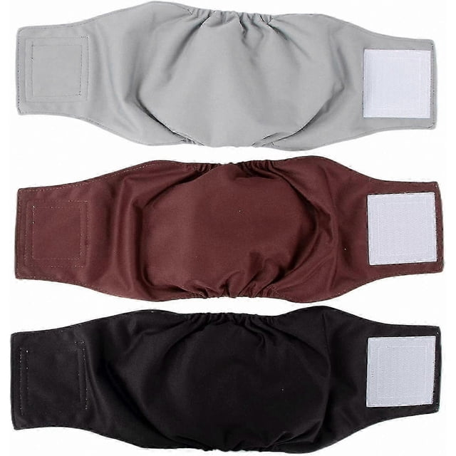 Reusable Male Dog Diapers - Washable Belly Bands for Dogs (3 Pack)