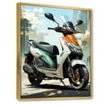 thumbnail image 2 of Designart "City Cruiser White Coral Scooter" Scooter Floater Framed Wall Art Print, 2 of 7