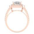 thumbnail image 4 of 2.07 ct Princess Cut Simulated Diamond Halo 18K Rose Gold Womens Engagement Ring, 4 of 5