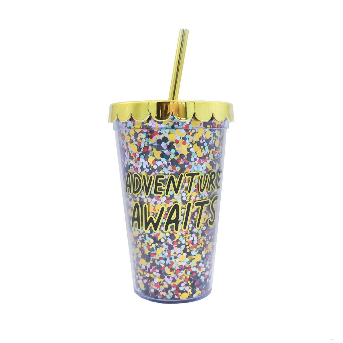 Packed Party "Adventure Awaits" Confetti Tumbler