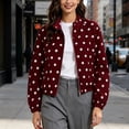 thumbnail image 4 of Enjoytime Polka Dots Jackets for Women Long Sleeve Zip Up Lightweight Coat Fall Plus Size Fashion Work Casual Outerwear, 4 of 7