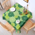 thumbnail image 2 of Geometric Flower and Dahlia Green Square Tablecloth, Waterproof Wipeable Spillproof Washable Table Cover for Home Kitchen Party and Daily Decor 60"x60", 2 of 6