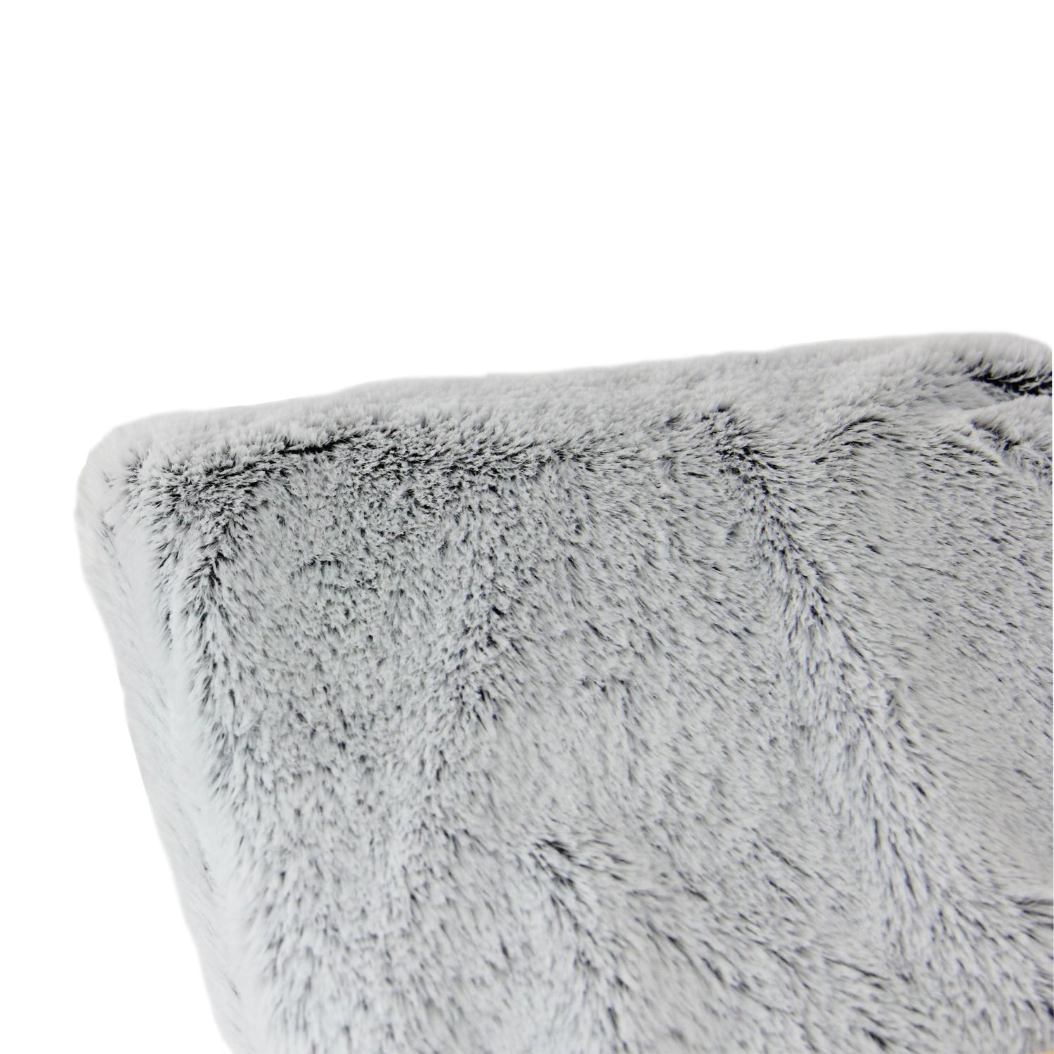 Light Gray Faux Fur Throw Blanket 55" x 62" Walmart Canada