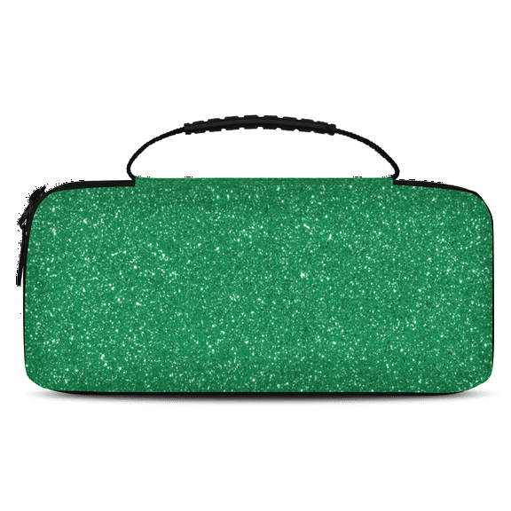 Herdesigns Green Glitter Star Carrying Case for Nintendo Switch 2 with 20 Game Card Slots, Portable Travel Carry Case for Accessories and Console