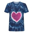 thumbnail image 4 of Jsaierl Womens Valentine's Day Shirts Plus Size Love Heart Graphic Tees Cotton Short Sleeve Blouse Round Neck Dressy Casual T-shirt Tops Spring Clothes for Women, 4 of 5