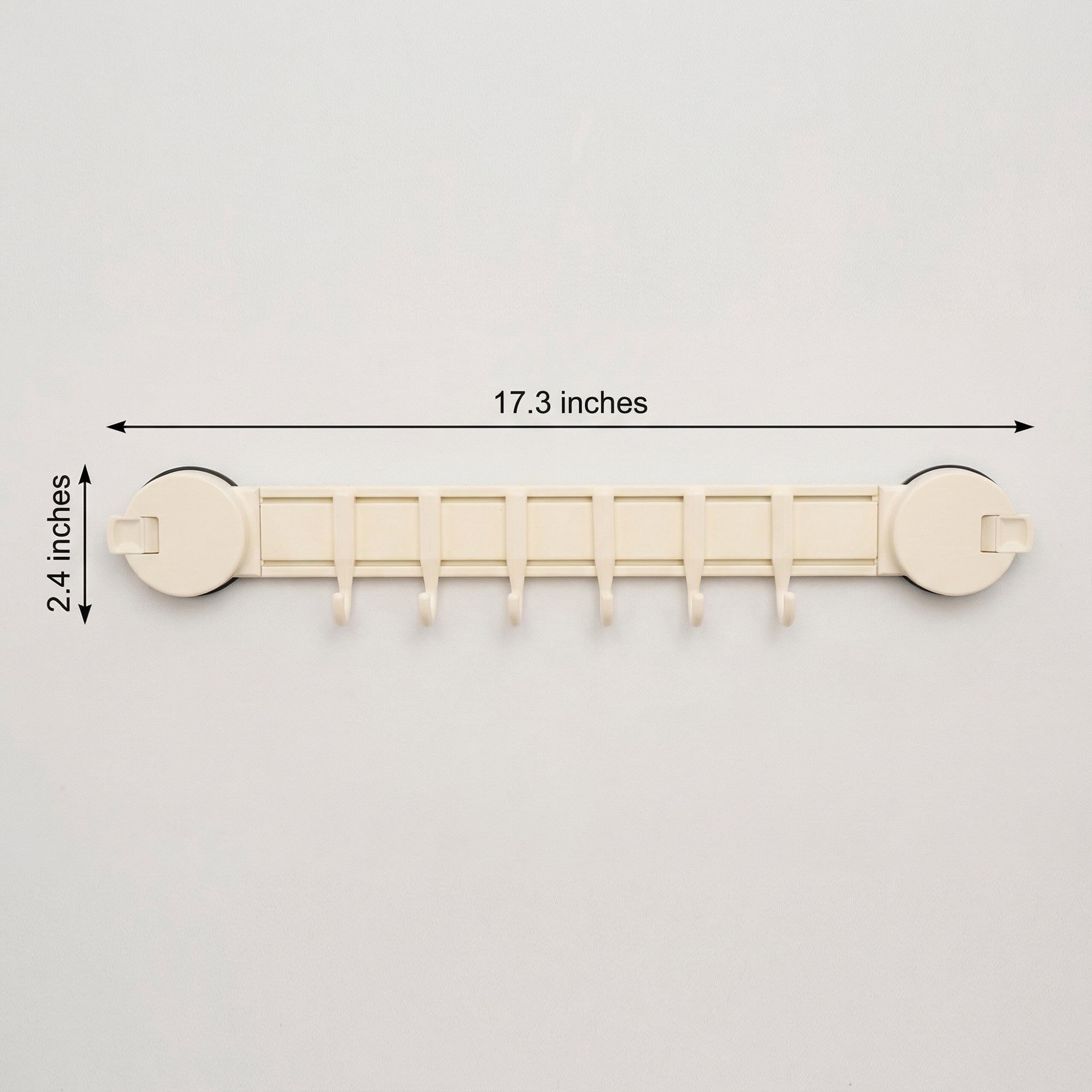 Unique Bargains Coat Rack Wall Mount Suction Cup 6 Hooks for Entryway Milk White