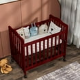 thumbnail image 4 of Fizzy Baby Mini Crib, Small Crib with 3-Position Mattress Board, Cherry, 4 of 4