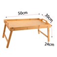 thumbnail image 2 of Mesa de cama plegable Mini mesa de bandeja de madera Cama de servicio, 2 of 10