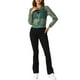 thumbnail image 2 of Chaqueta bomber ligera de mujer con cierre y mangas largas INSPIRE CHIC, transparente, talla XL, verde, 2 of 6