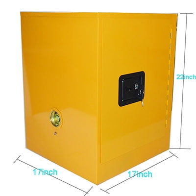 Techtongda 4 Gal.Steel Yellow Safety Fireproof Flammable Cabinet Storage Liquid Cabinet