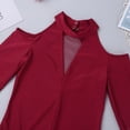thumbnail image 7 of DPOIS Girls Team Basic Stretch Mock Neck Long Sleeve Leotard Dancewear, 7 of 7