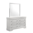 thumbnail image 4 of Blaze Modern 6-Drawer Dresser made with Wood and silver metal Knobs in White, 4 of 6
