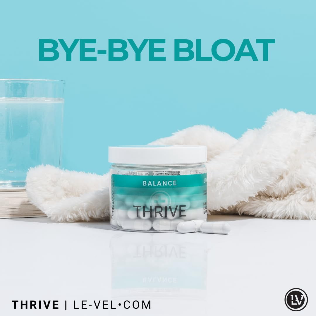 Thrive Balance Capsules, Natural Digestion & Gut Health Supplement for Women & Men, Gluten Free, Plant Based Digestive Support with Ginger Root, Fennel Seed & Buckthorn Bark Extract, 60 Capsules