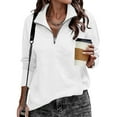 thumbnail image 6 of ZUKMRJPC Women's Half Zip Sweatshirts Fall Fashion Long Sleeve Fleece Lined Sweatshirt Casual Lightweight Solid Color Pullover Tops, 6 of 7