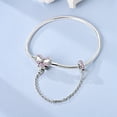 thumbnail image 5 of MULA European 925 Sterling Silver CZ Heart Clasp Snake Bracelet for Charms Women Jewelry, 5 of 6