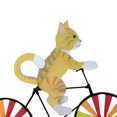 thumbnail image 4 of Animal gato amarillo montando en bicicleta molino de viento de dibujos animados tridimensional decoración de jardín pastoral al aire libre molino de viento 90x50cm, PP, 4 of 12