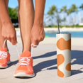 thumbnail image 2 of 20oz Orange Modern Art Geometric Skinny Tumblers Stainless Steel Tumbler with Lid and Straw,Vacuum Insulated Double Wall Travel Tumbler Cups with Cleaning Brush for Coffee,Tea, 2 of 6