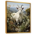 thumbnail image 2 of Designart "Meadow Buck in White Peaks" Animals Framed Wall Art - Traditional White Goat Entryway Framed Wall Art Print, 2 of 6