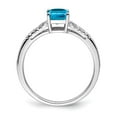 thumbnail image 2 of Auriga Fine Jewelry 14K White Gold Emerald-cut Blue Topaz and Diamond Ring for Women Size 7, 2 of 6