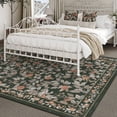 thumbnail image 4 of BERTHMEER 5'x7' Area Rugs for Living Room Rugs for Bedroom Kitchen Carpets Non Slip Washable Floral Vintage Blackish Green Oriental Flower Office Dorm Dining Room Throw Rugs, Multicolor, 4 of 10