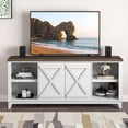 thumbnail image 2 of 70" TV Stand w/ Patterned Doors & Two-Tone Finish Fits TVs up to 75" - White, 2 of 11