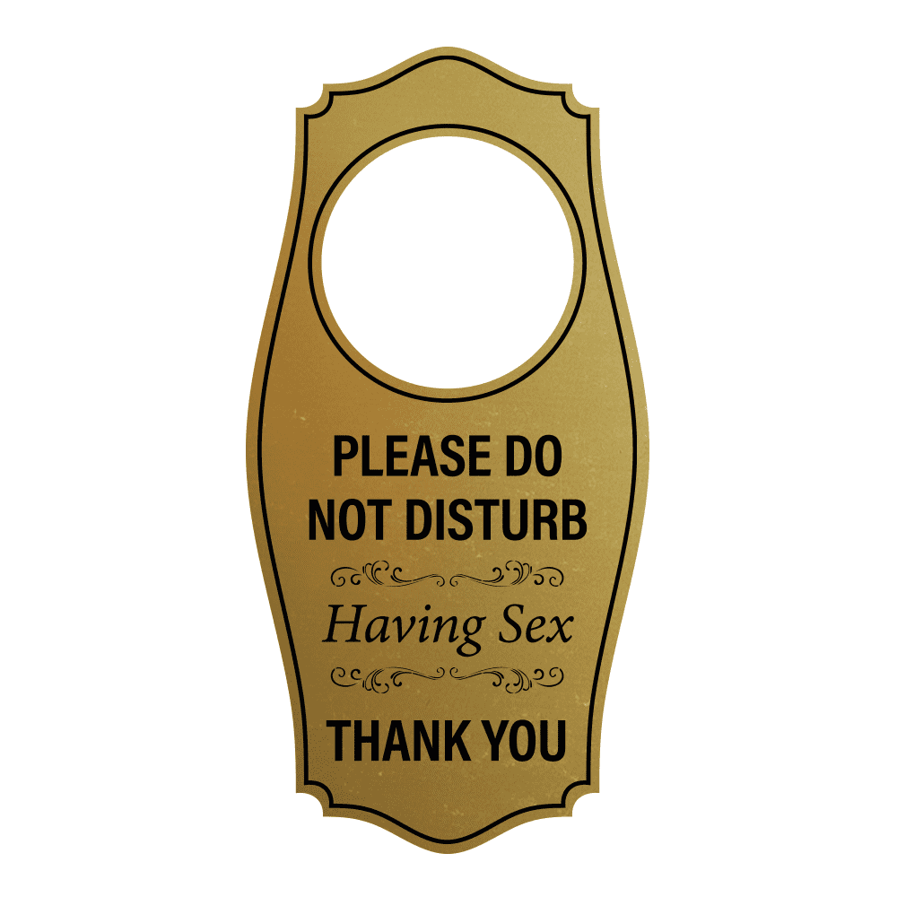 Signs Bylita Please Do Not Disturb Having Sex Thank You Door Hanger Brushed Gold 4 X 8