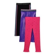 365 Kids From Garanimals Girls Solid And Print Leggings, 3-Pack, Sizes 4-10