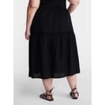 thumbnail image 3 of Terra & Sky Women’s Plus Cotton Geo Eyelet Midi Skirt, Sizes 0X-5X, 3 of 5