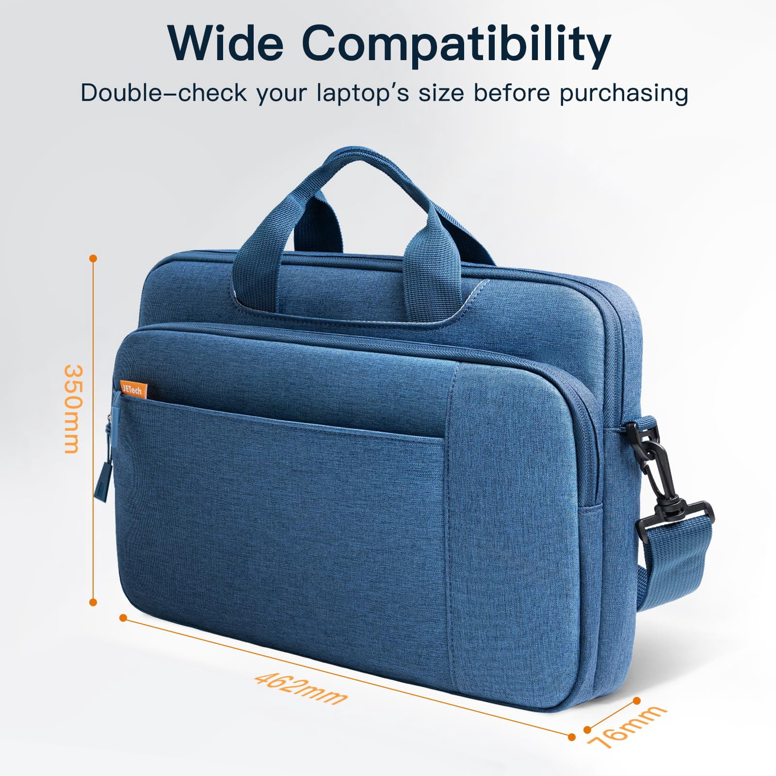 JETech Laptop Bag Case for MacBook Neo (A18 Pro), MacBook Air/Pro, Surface Book, HP Pavilion (Deep Navy)