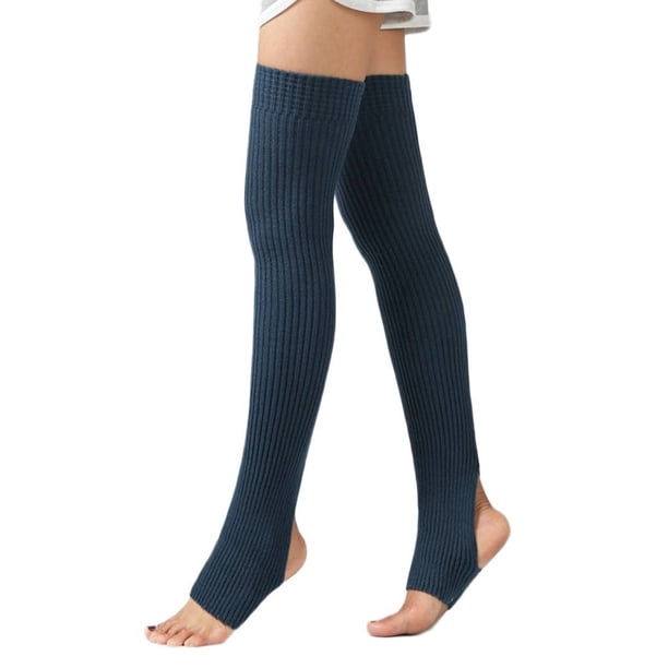 Minnieouse 1 par de calentadores de piernas para mujeres y niñas, medias de Ballet largas sin pies para invierno y otoño Ropa, zapatos y accesorios Miscelánea azul marino
