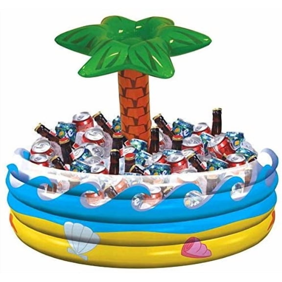 Amscan Palm Tree Oasis Inflatable Party Cooler, 28.5" x 26.5"